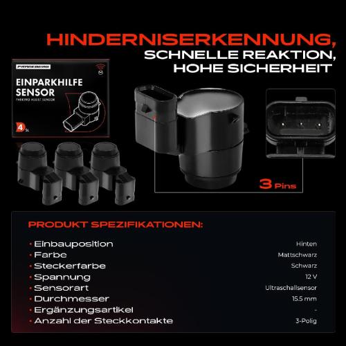 4x Parksensor PDC Sensor Hinten für BMW E81 E82 E87 E88 E90 E91 E92 E93 Bild 4x Parksensor PDC Sensor Hinten für BMW E81 E82 E87 E88 E90 E91 E92 E93