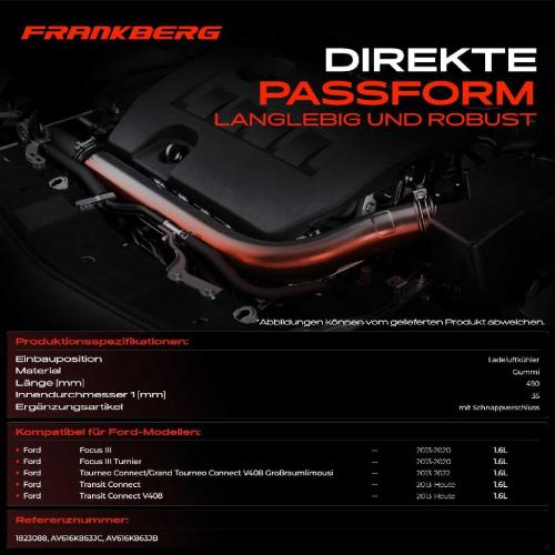 Frankberg 1x Kühlerschlauch Turboschlauch für Ford Focus III Kasten/Schrägheck III Stufenheck III Turnier Bild Frankberg 1x Kühlerschlauch Turboschlauch für Ford Focus III Kasten/Schrägheck III Stufenheck III Turnier