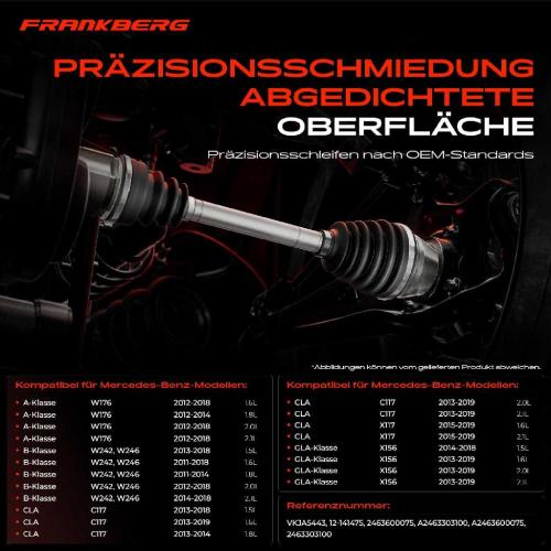 1x Antriebswelle Gelenksatz Vorderachse für Mercedes-Benz W176 W242 W246 C117 X117 X156 Bild 1x Antriebswelle Gelenksatz Vorderachse für Mercedes-Benz W176 W242 W246 C117 X117 X156