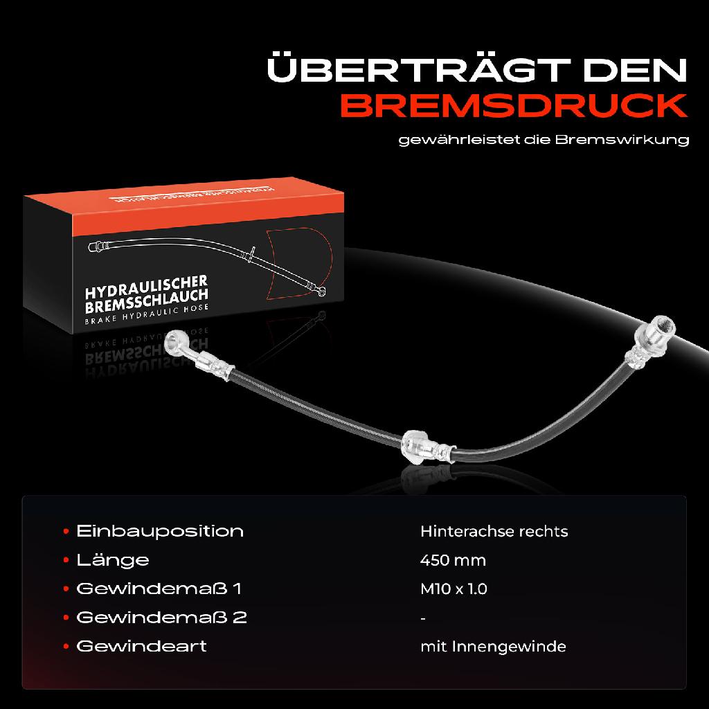 1x Bremsschlauch Bremsschläuche Hinterachse Rechts für Honda Civic V CRX 3 EG EH Integra