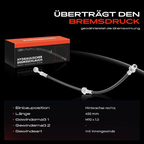1x Bremsschlauch Bremsschläuche Hinterachse Rechts für Honda Civic V CRX 3 EG EH Integra Bild 1x Bremsschlauch Bremsschläuche Hinterachse Rechts für Honda Civic V CRX 3 EG EH Integra