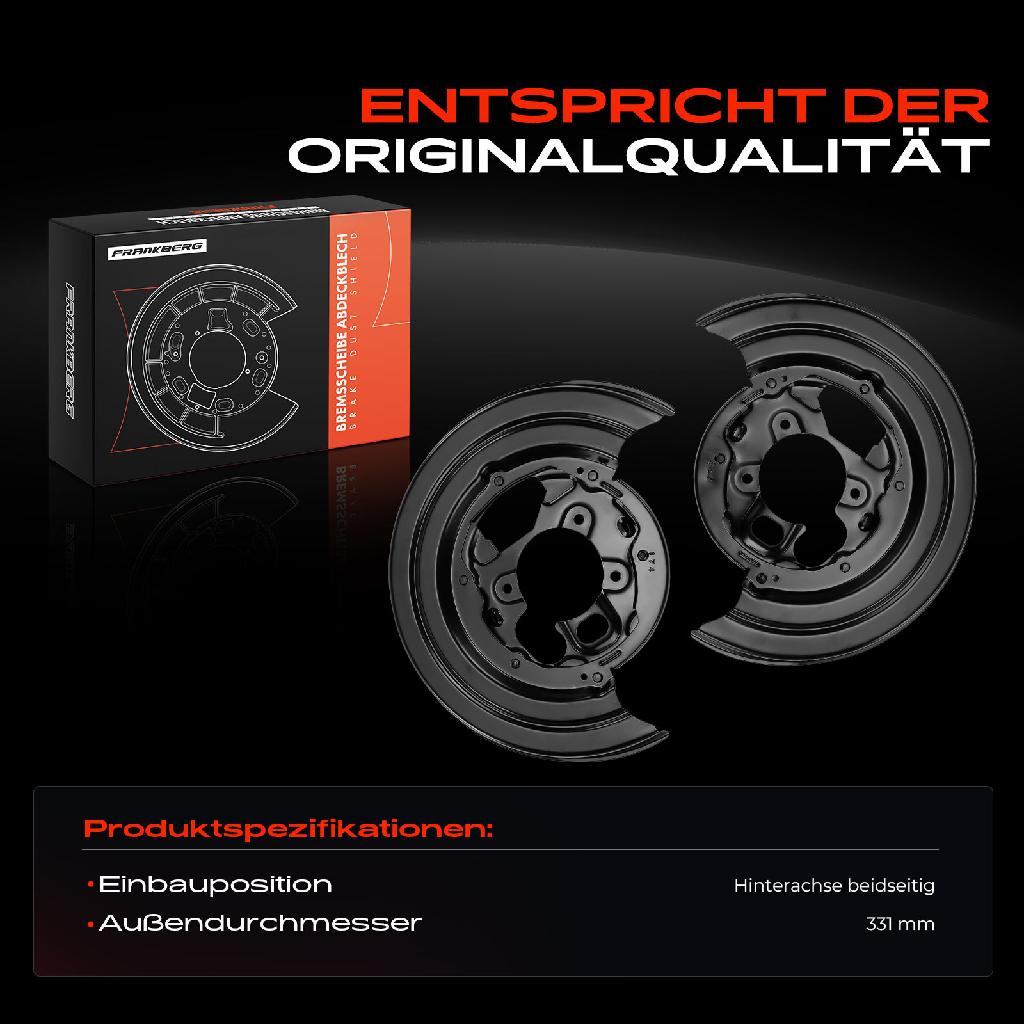 2x Ankerblech Bremsscheibe Hinterachse Beidseitig für Mercedes-Benz Sprinter 3 5-T B906