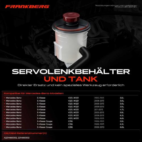 1x Ausgleichsbehälter Servolenkung für Mercedes-Benz S-Klasse W221 C216 Bild 1x Ausgleichsbehälter Servolenkung für Mercedes-Benz S-Klasse W221 C216