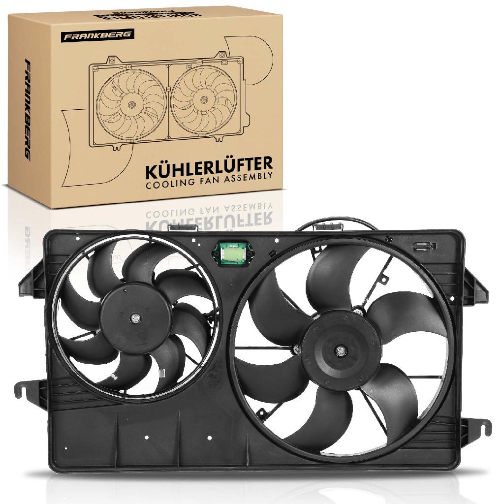 Frankberg 1x Motorkühller Doppellüfter mit Kühlerlüfterrahmen Ford Tourneo Transit Connect 1.8L