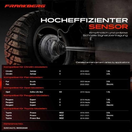 Frankberg 1x ABS Sensor Hinterachse beidseitig f r Citro n Jumpy Bus Kasten Spacetourer Fiat Scudo Ulysse Opel Vivaro C Bild Frankberg 1x ABS Sensor Hinterachse beidseitig f r Citro n Jumpy Bus Kasten Spacetourer Fiat Scudo Ulysse Opel Vivaro C