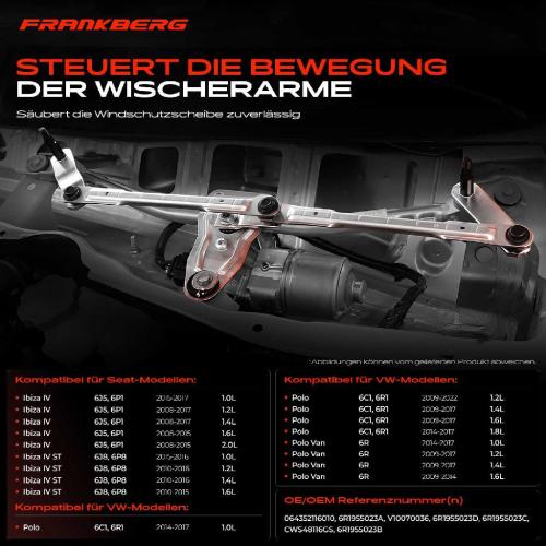 1x Wischergestänge Vorne für VW Polo 6C1 Seat Ibiza IV 6J5 Bild 1x Wischergestänge Vorne für VW Polo 6C1 Seat Ibiza IV 6J5