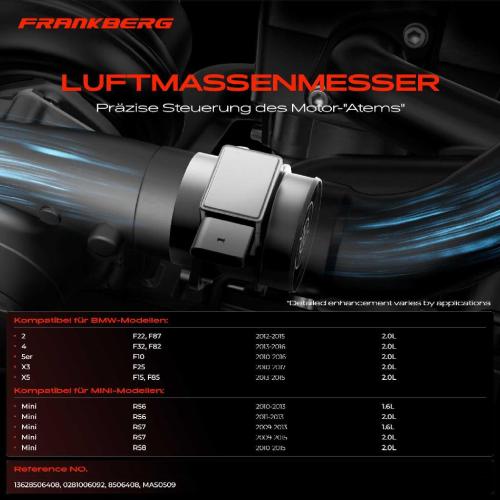 1x Luftmassenmesser für BMW F22 F87 F32 F82 F33 F83 F20 F21 F34 F30 F80 F31 F36 F10 F07 MINI R56 R57 R58 R55 Bild 1x Luftmassenmesser für BMW F22 F87 F32 F82 F33 F83 F20 F21 F34 F30 F80 F31 F36 F10 F07 MINI R56 R57 R58 R55