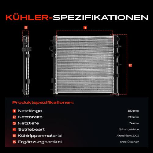 1x Kühler Wasserkühler Motorkühler für Citroën C3 II Peugeot 207 208 Bild 1x Kühler Wasserkühler Motorkühler für Citroën C3 II Peugeot 207 208