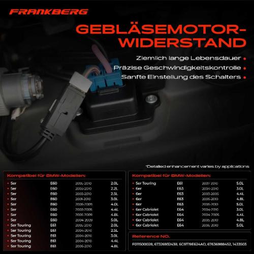 1x Widerstand Vorwiderstand Gebläsemotor für BMW 5 6er E60 E61 E63 E64 520-550 Bild 1x Widerstand Vorwiderstand Gebläsemotor für BMW 5 6er E60 E61 E63 E64 520-550