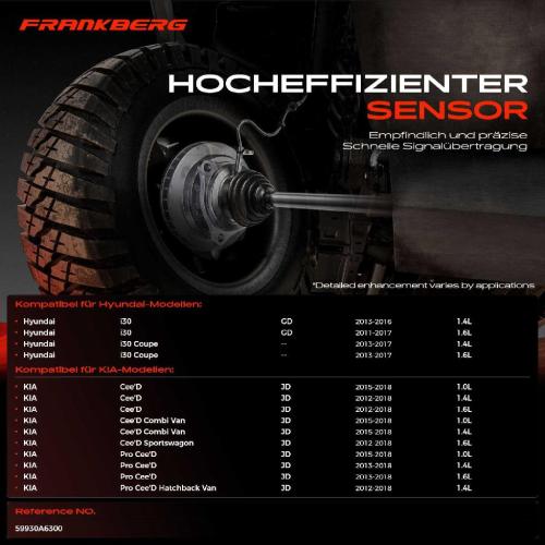 Frankberg 1x ABS Sensor Hinterachse rechts f r Hyundai i30 Coupe Hatchback Van Kombi KIA Cee'D Combi Sportswagon Pro Bild Frankberg 1x ABS Sensor Hinterachse rechts f r Hyundai i30 Coupe Hatchback Van Kombi KIA Cee'D Combi Sportswagon Pro
