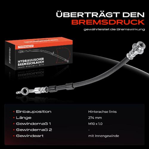 1x Bremsschlauch Bremsschläuche Hinterachse Links für Nissan Murano I 3.5L 2003-2008 Bild 1x Bremsschlauch Bremsschläuche Hinterachse Links für Nissan Murano I 3.5L 2003-2008