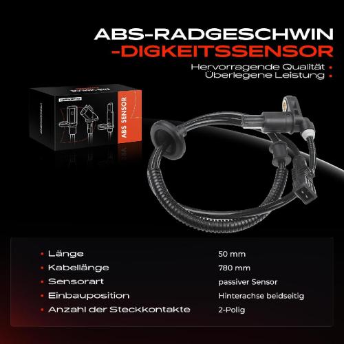 1x ABS Sensor Hinterachse beidseitig für Citroën Xantia Break 1.8L 1.9L 2.0L 2.1L 3.0L 1997-2003 Bild 1x ABS Sensor Hinterachse beidseitig für Citroën Xantia Break 1.8L 1.9L 2.0L 2.1L 3.0L 1997-2003