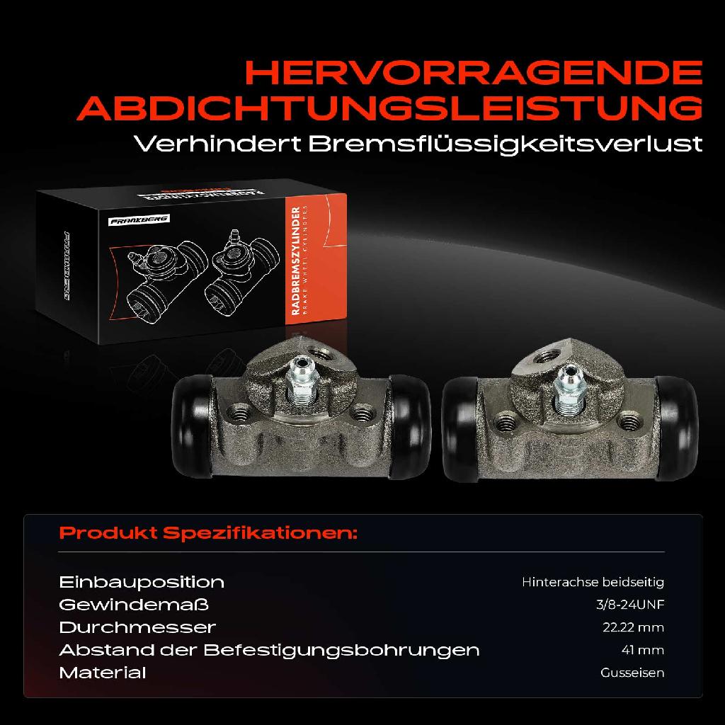 2x Radbremszylinder Hinten für Jeep Cherokee XJ Grand Cherokee ZG ZJ