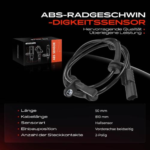 Frankberg 1x ABS Sensor Vorderachse beidseitig für Citroën Nemo Kasten Kombi Fiat Fiorino Linea Qubo Peugeot Bipper Bild Frankberg 1x ABS Sensor Vorderachse beidseitig für Citroën Nemo Kasten Kombi Fiat Fiorino Linea Qubo Peugeot Bipper