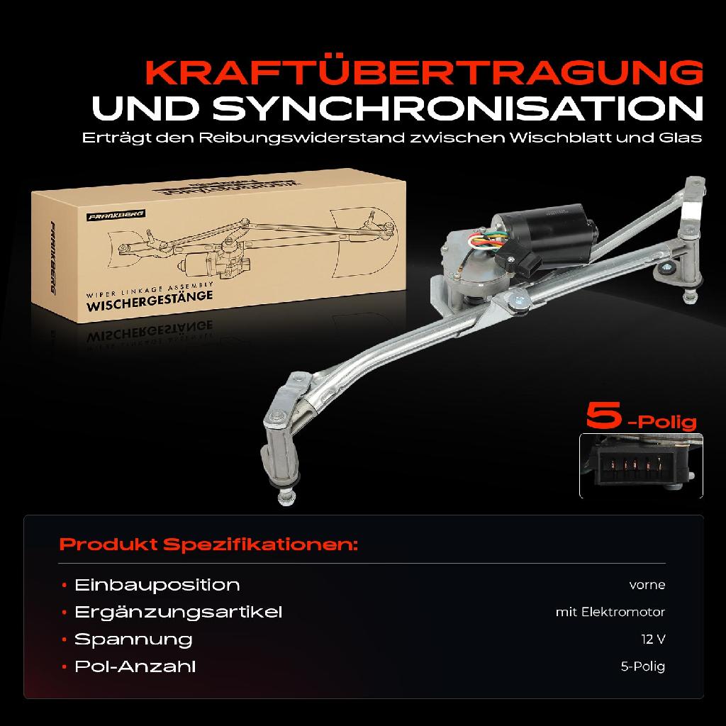 Frankberg 1x Wischerarm Scheibenwischer Vorne für VW New Beetle Cabriolet 1C1 9C1 1Y7