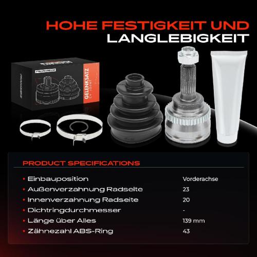 1x Antriebswelle Gelenksatz Vorderachse für Opel Agila H00 Suzuki Wagon R Schrägheck MM Bild 1x Antriebswelle Gelenksatz Vorderachse für Opel Agila H00 Suzuki Wagon R Schrägheck MM