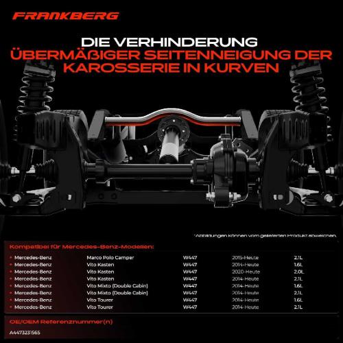 1x Stabilisator Vorne für Mercedes-Benz Vito Kasten Mixto Tourer W447 Bild 1x Stabilisator Vorne für Mercedes-Benz Vito Kasten Mixto Tourer W447