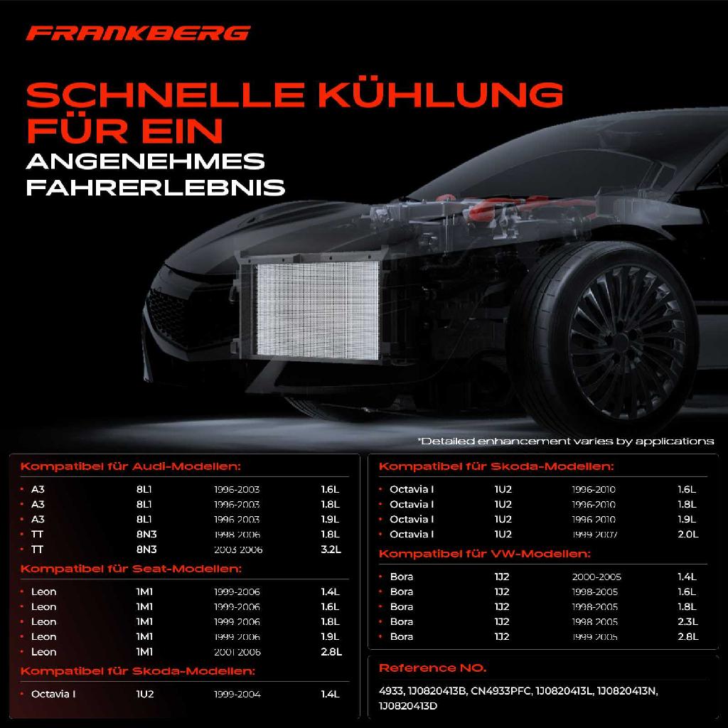 1x Kondensator Klimaanlage für VW Golf IV Bora 1J Audi A3 8L1 TT 8N Seat Leon Skoda