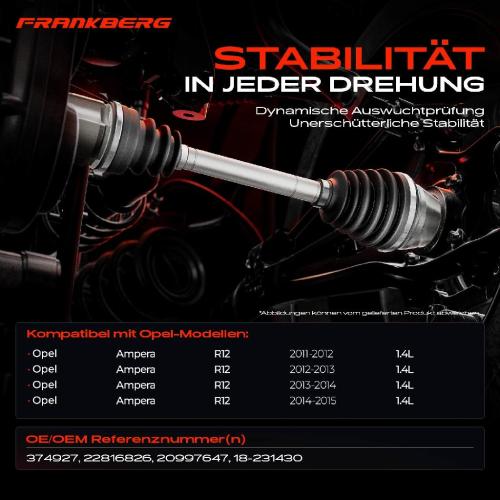 1x Antriebswelle Vorderachse Links für Opel Ampera R12 1.4L 2011-2015 Bild 1x Antriebswelle Vorderachse Links für Opel Ampera R12 1.4L 2011-2015