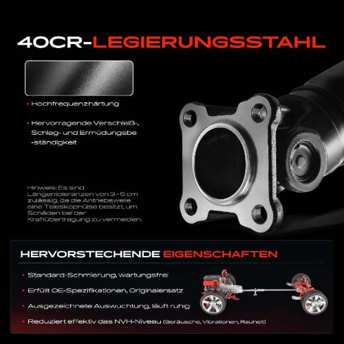1x Kardanwelle Gelenkwelle Hinterachse für Hyundai H-1 Cargo TQ H-1 Travel 2.5L Bj ab 2007 Bild 1x Kardanwelle Gelenkwelle Hinterachse für Hyundai H-1 Cargo TQ H-1 Travel 2.5L Bj ab 2007