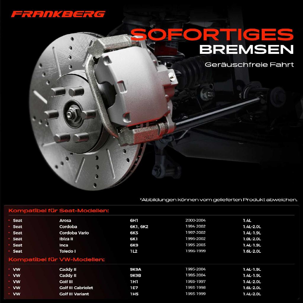 2x Bremsscheiben Vorderachse für VW Golf III Polo Passat Caddy MPV Kasten/MPV Corrado 1985-2005
