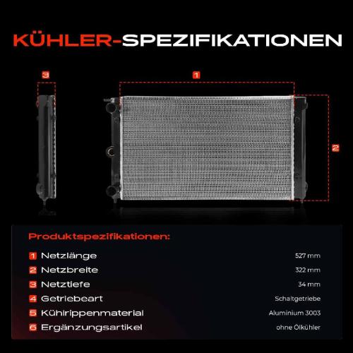 Frankberg 1x Kühler Wasserkühler Motorkühler für VW Passat Santana 32B Polo Coupe 80 Bild Frankberg 1x Kühler Wasserkühler Motorkühler für VW Passat Santana 32B Polo Coupe 80