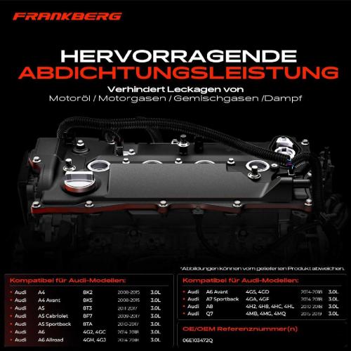 1x Ventildeckel Zylinderkopfhaube für Audi A4 8K A5 8T A6 4G A8 4H Q7 3.0L Bild 1x Ventildeckel Zylinderkopfhaube für Audi A4 8K A5 8T A6 4G A8 4H Q7 3.0L