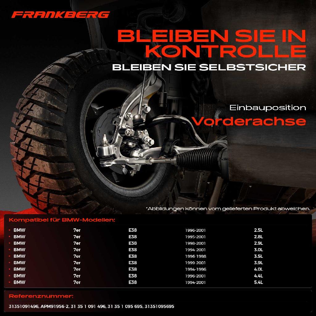 2x Koppelstange Vorderachse für BMW 7er E38 2.5L 2.8L 2.9L 3.0L 3.5L 3.9L 4.0L 4.4L 5.4L 1994-2001