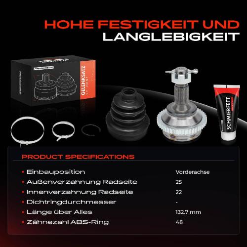Frankberg 1x Antriebswelle Gelenksatz Vorderachse für Peugeot 206 2D 2A Citroën Berlingo Bild Frankberg 1x Antriebswelle Gelenksatz Vorderachse für Peugeot 206 2D 2A Citroën Berlingo
