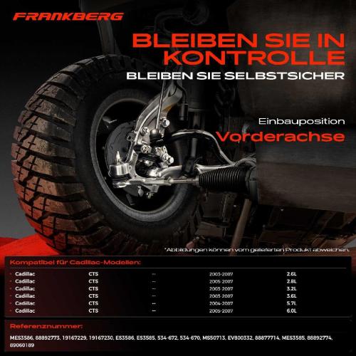 Frankberg 1x Querlenker Satz Vorderachse für Cadillac CTS 2.6L 2.8L 3.2L 3.6L 5.7L 6.0L 2003-2007 Bild Frankberg 1x Querlenker Satz Vorderachse für Cadillac CTS 2.6L 2.8L 3.2L 3.6L 5.7L 6.0L 2003-2007