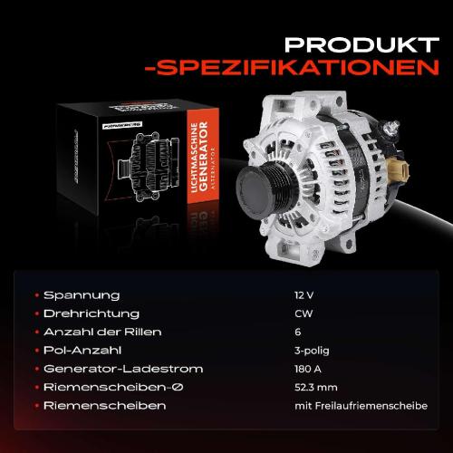 1x Lichtmaschine Generator für Dodge Nitro Jeep Wrangler III JK 2.8 CRD 2007-2017 Bild 1x Lichtmaschine Generator für Dodge Nitro Jeep Wrangler III JK 2.8 CRD 2007-2017