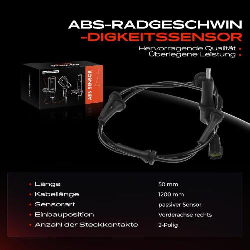 Frankberg 1x ABS Sensor Vorderachse rechts für Mazda MPV II LW 2.0L 2.3L 1999-2006 Bild Frankberg 1x ABS Sensor Vorderachse rechts für Mazda MPV II LW 2.0L 2.3L 1999-2006