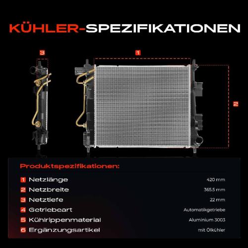 1x Kühler Wasserkühler Motorkühler für Hyundai i10 Stufenheck BA IA 1.0L 1.2L Bild 1x Kühler Wasserkühler Motorkühler für Hyundai i10 Stufenheck BA IA 1.0L 1.2L