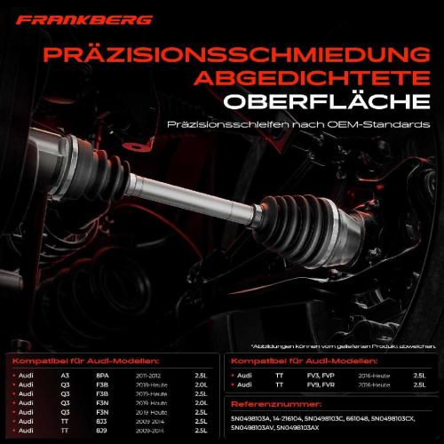 Frankberg 1x Antriebswelle Gelenksatz Vorderachse Rechts f r VW Passat Tiguan Audi A3 Q3 TT Skoda Bild Frankberg 1x Antriebswelle Gelenksatz Vorderachse Rechts f r VW Passat Tiguan Audi A3 Q3 TT Skoda