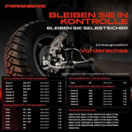 1x Querlenker Satz Vorderachse für VW Polo Van Seat Ibiza IV Sportcoupe ST Toledo Skoda Fabia III Kombi Bild 1x Querlenker Satz Vorderachse für VW Polo Van Seat Ibiza IV Sportcoupe ST Toledo Skoda Fabia III Kombi