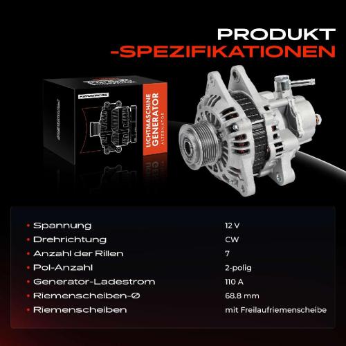 1x Lichtmaschine Generator für Hyundai H-1 Kasten H-1/Starex Bus KIA Sorento I Bild 1x Lichtmaschine Generator für Hyundai H-1 Kasten H-1/Starex Bus KIA Sorento I