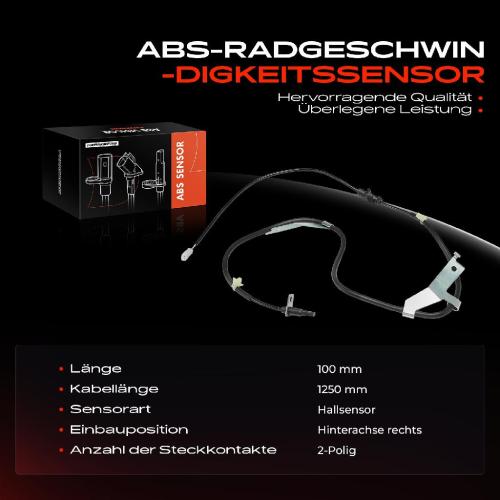 1x ABS Sensor Hinterachse rechts für Suzuki Swift III EZ MZ 1.2L 1.3L 1.5L 1.6L Bj ab 2005 Bild 1x ABS Sensor Hinterachse rechts für Suzuki Swift III EZ MZ 1.2L 1.3L 1.5L 1.6L Bj ab 2005
