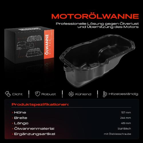 Frankberg 1x Ölwanne Motorölwanne für VW Golf 6 Polo Caddy 3 Audi A1 8X A3 8P Seat Ibiza Skoda Fabia 1.2L Bild Frankberg 1x Ölwanne Motorölwanne für VW Golf 6 Polo Caddy 3 Audi A1 8X A3 8P Seat Ibiza Skoda Fabia 1.2L