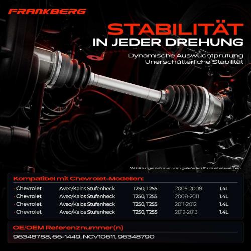 1x Antriebswelle Vorderachse Links für Chevrolet Aveo/Kalos Stufenheck T250 T255 1.4L 2005-2013 Bild 1x Antriebswelle Vorderachse Links für Chevrolet Aveo/Kalos Stufenheck T250 T255 1.4L 2005-2013