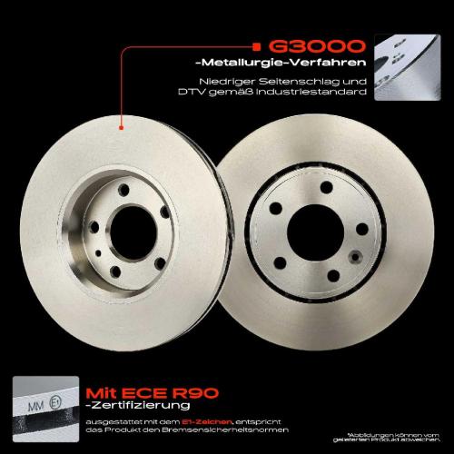 2x Bremsscheiben Vorderachse für Opel Vivaro A Pritsche/Fahrgestell Combi Renault Trafic II Bild 2x Bremsscheiben Vorderachse für Opel Vivaro A Pritsche/Fahrgestell Combi Renault Trafic II