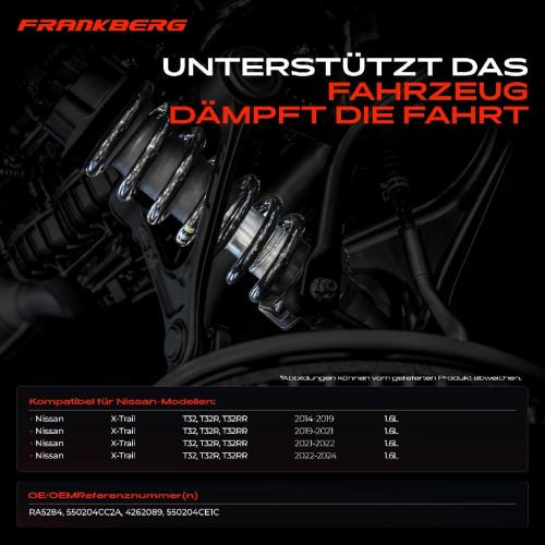 Frankberg 2x Fahrwerksfeder Hinterachse für Nissan X-Trail T32 T32R T32RR 1.6L Bj ab 2014 Bild Frankberg 2x Fahrwerksfeder Hinterachse für Nissan X-Trail T32 T32R T32RR 1.6L Bj ab 2014