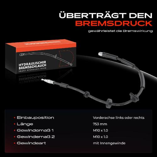 Frankberg 1x Bremsschlauch Bremsschläuche Vorderachse Links oder Rechts für BMW 5er F10 F18 6er F06 F12 Bild Frankberg 1x Bremsschlauch Bremsschläuche Vorderachse Links oder Rechts für BMW 5er F10 F18 6er F06 F12