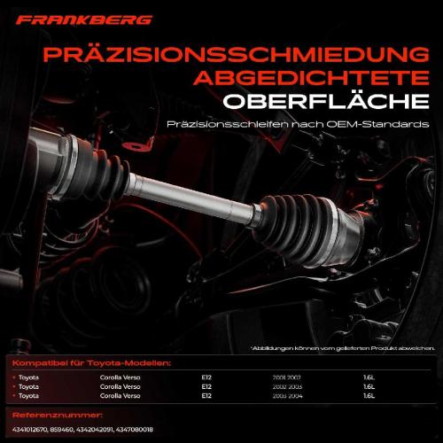 Frankberg 1x Antriebswelle Gelenksatz Vorderachse für Toyota Corolla Verso E12 2001-2004 1.6L Bild Frankberg 1x Antriebswelle Gelenksatz Vorderachse für Toyota Corolla Verso E12 2001-2004 1.6L