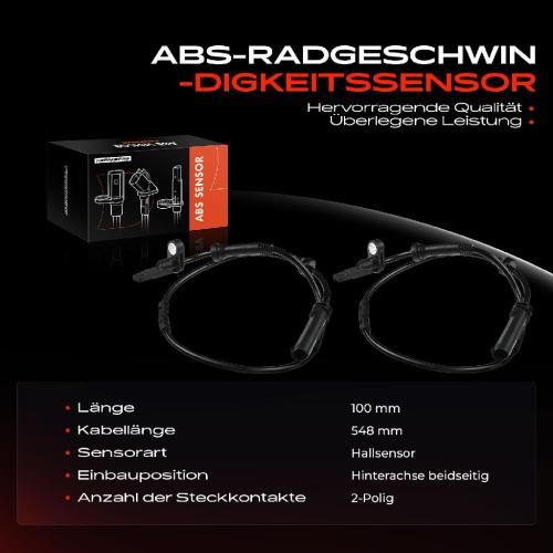2x ABS Sensor Hinten für BMW X3 F25 X4 F26 2.0L 1.6L 3.0L 2010-2018 Bild 2x ABS Sensor Hinten für BMW X3 F25 X4 F26 2.0L 1.6L 3.0L 2010-2018