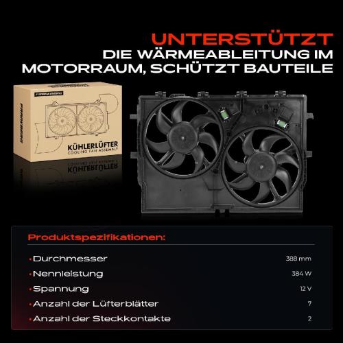 Frankberg 1x Motorkühller Doppellüfter mit Kühlerlüfterrahmen Fiat Ducato Bus Kasten 250 290 2.0L-3.0L Bild Frankberg 1x Motorkühller Doppellüfter mit Kühlerlüfterrahmen Fiat Ducato Bus Kasten 250 290 2.0L-3.0L