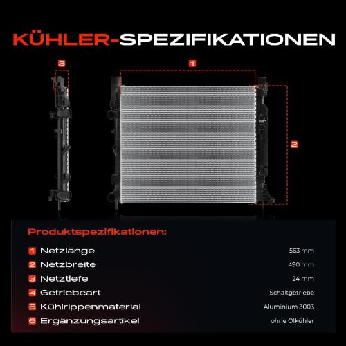 1x Kühler Wasserkühler Motorkühler für Mercedes-Benz Citan W415 Renault Kangoo Bild 1x Kühler Wasserkühler Motorkühler für Mercedes-Benz Citan W415 Renault Kangoo