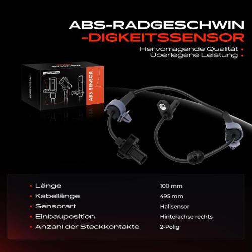1x ABS Sensor Hinterachse rechts für Honda Civic IX FK Civic IX Tourer 1.3L 1.6L 1.8L 2.2L 2012-2016 Bild 1x ABS Sensor Hinterachse rechts für Honda Civic IX FK Civic IX Tourer 1.3L 1.6L 1.8L 2.2L 2012-2016