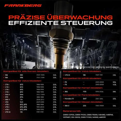 1x Lambdasonde Regelsonde Vor Katalysator für Alfa Romeo 156 Sportwagon 166 Ferrari 360 Ford Focus II Nissan Bild 1x Lambdasonde Regelsonde Vor Katalysator für Alfa Romeo 156 Sportwagon 166 Ferrari 360 Ford Focus II Nissan