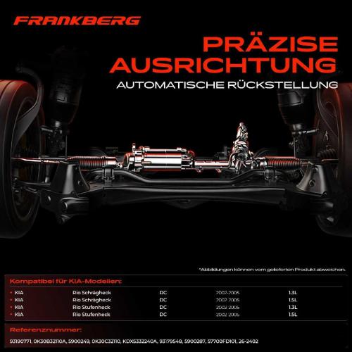 Frankberg 1x Lenkgetriebe Servolenkgetriebe für KIA Rio Schrägheck/Stufenheck DC 1.3L 1.5L 2002-2005 Bild Frankberg 1x Lenkgetriebe Servolenkgetriebe für KIA Rio Schrägheck/Stufenheck DC 1.3L 1.5L 2002-2005