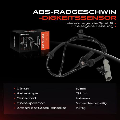 Frankberg 1x ABS Sensor Vorderachse beidseitig für Citroën C1 II Peugeot 108 Toyota Aygo 1.0L 1.2L Bj ab 2014 Bild Frankberg 1x ABS Sensor Vorderachse beidseitig für Citroën C1 II Peugeot 108 Toyota Aygo 1.0L 1.2L Bj ab 2014